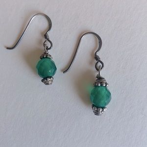 Handmade brand new green drop earrings